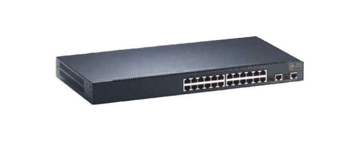 24 PORT LAYER2 MANAGED FAST ETHERNET SWITCH WITH 2GE COMBO PORTS